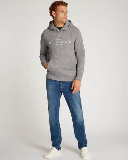Tommy Hilfiger TH Mens Hoodie - Medium Grey Heather
