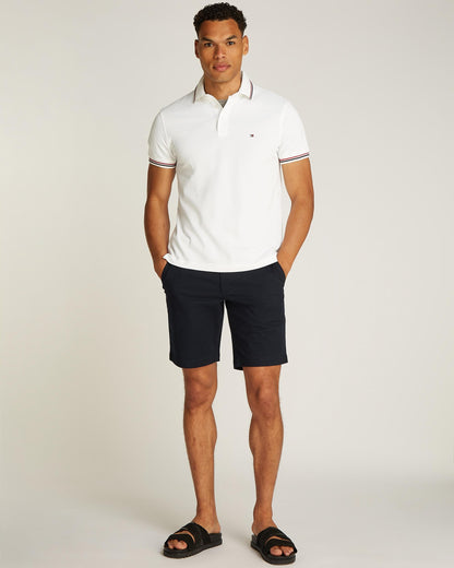 Tommy Hilfiger Tipped Mens Slim Fit Polo - White