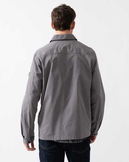 HUGO Emmond Mens Zip Overshirt - Medium Grey 034