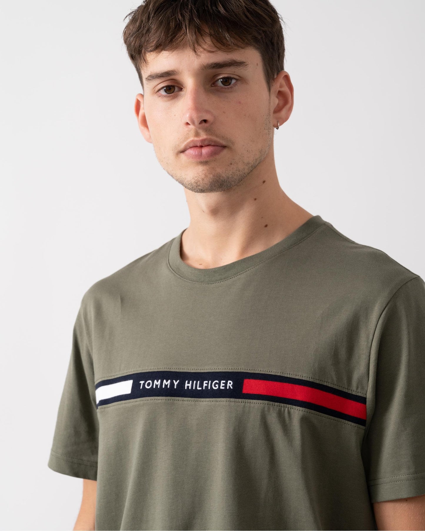 Tommy Hilfiger Hilfiger Chest Insert Mens T-Shirt - Battle Green