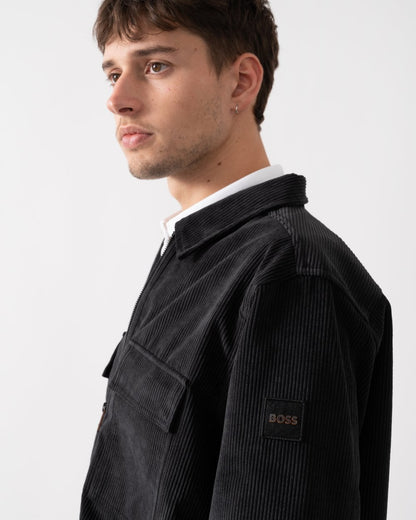 BOSS Orange Lozzy Mens Zip Up Overshirt - Black 001