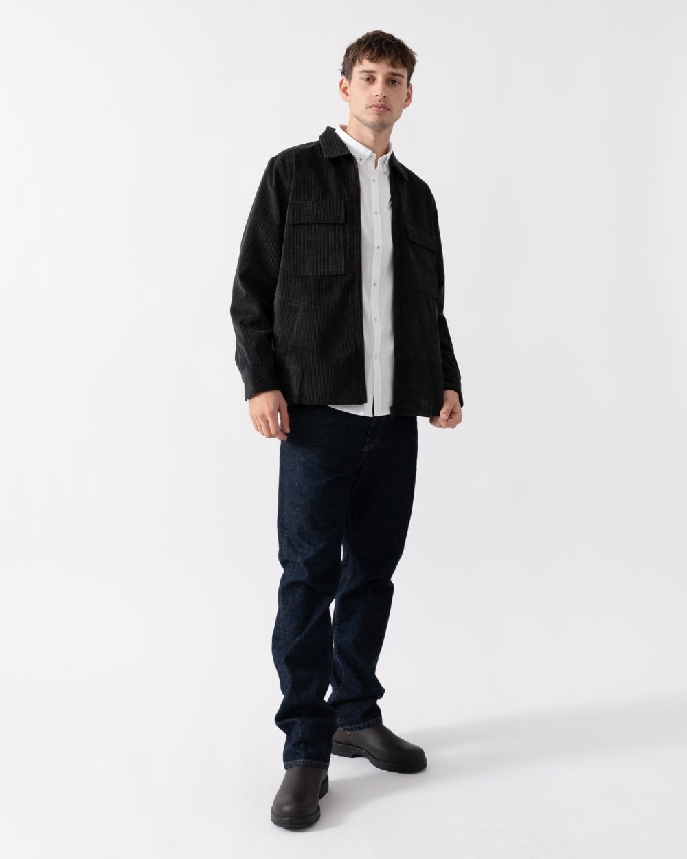 BOSS Orange Lozzy Mens Zip Up Overshirt - Black 001