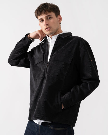 BOSS Orange Lozzy Mens Zip Up Overshirt - Black 001