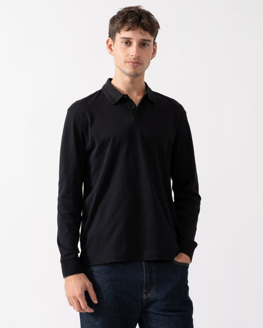 BOSS Orange BOSS Orange Pe Interlock Mens Long Sleeve Polo Shirt