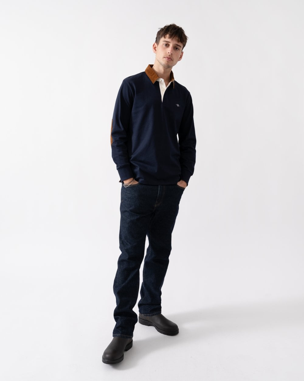 GANT Mens Cord Collar Heavy Rugger - Navy