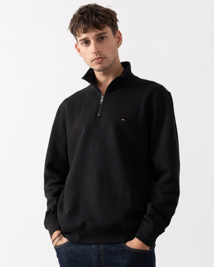 Tommy Hilfiger Essential Fleece Mens Half Zip Sweatshirt - Black
