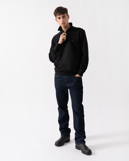 Tommy Hilfiger Essential Fleece Mens Half Zip Sweatshirt - Black