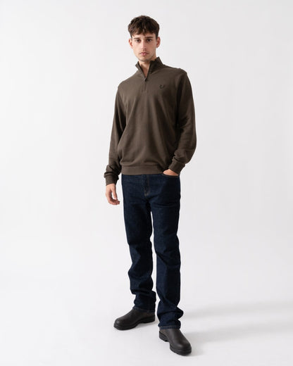 Lyle & Scott Tonal Eagle Mens Quarter Zip Sweatshirt - W781 Form Green