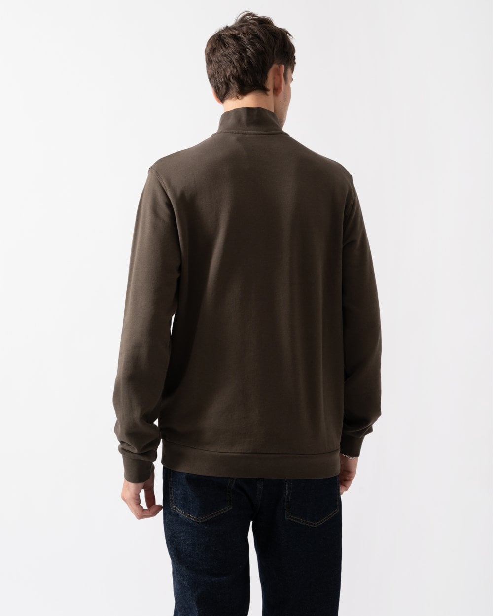 Lyle & Scott Tonal Eagle Mens Quarter Zip Sweatshirt - W781 Form Green