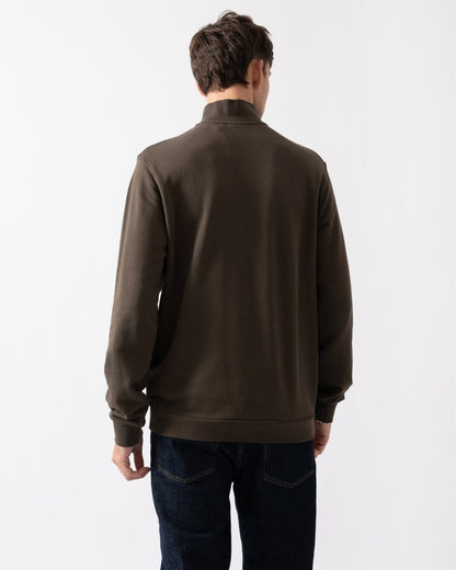 Lyle & Scott Tonal Eagle Mens Quarter Zip Sweatshirt - W781 Form Green