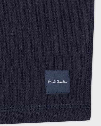 Paul Smith Mens Cotton Jersey Lounge Shorts with Artist Stripe Waistband - 48 Inky Blue