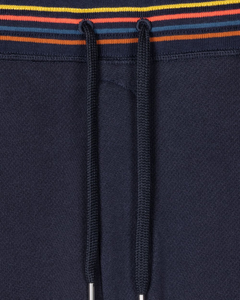 Paul Smith Mens Cotton Jersey Lounge Shorts with Artist Stripe Waistband - 48 Inky Blue