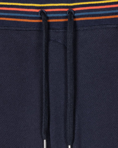 Paul Smith Mens Cotton Jersey Lounge Shorts with Artist Stripe Waistband - 48 Inky Blue