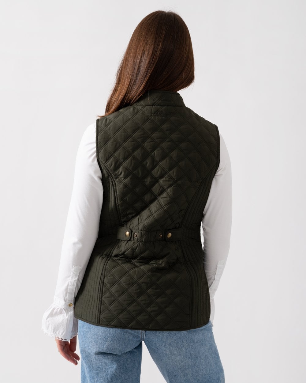 Joules Minx Womens Diamond Quilt Gilet - Rosemary Green