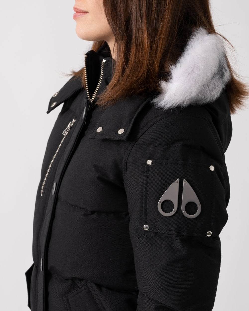 Moose Knuckles 3Q Womens Jacket - Black With Natural Shearling 1001