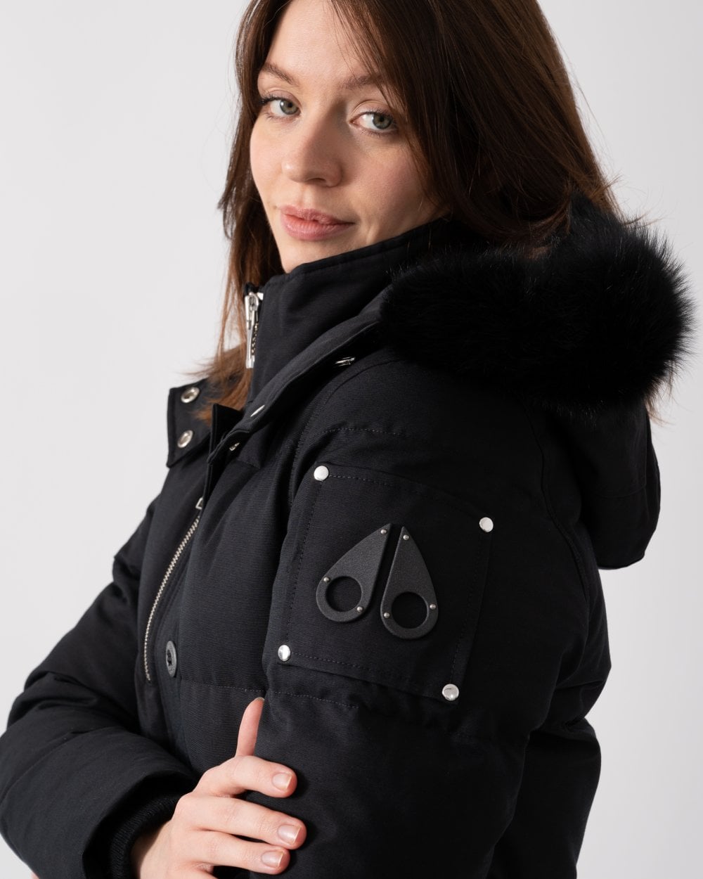 Moose Knuckles 3Q Womens Jacket - Black With Black Shearling 305
