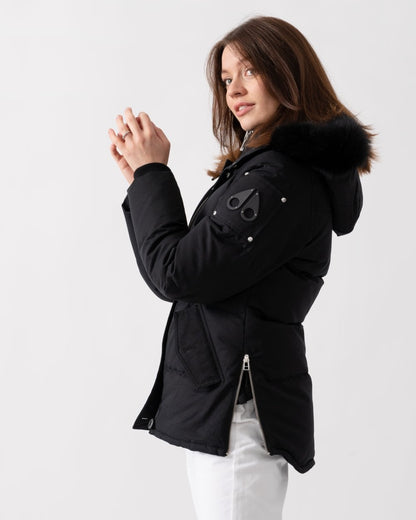 Moose Knuckles 3Q Womens Jacket - Black With Black Shearling 305