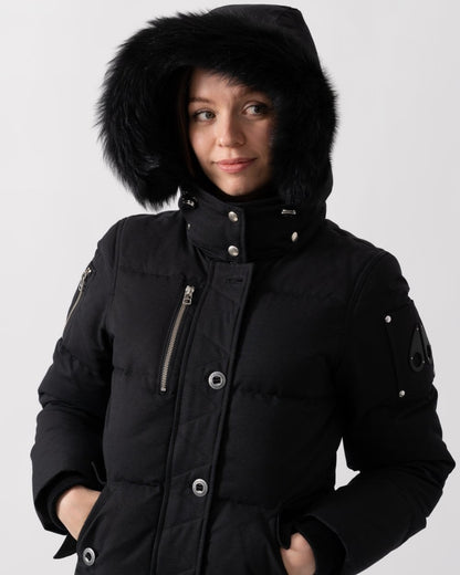 Moose Knuckles 3Q Womens Jacket - Black With Black Shearling 305