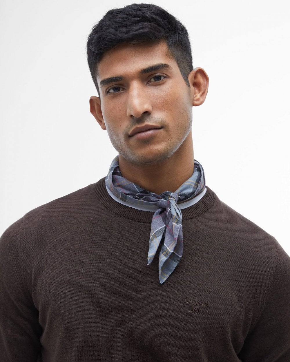 Barbour Pima Cotton Mens Crew Sweatshirt - Bitter Chocolate