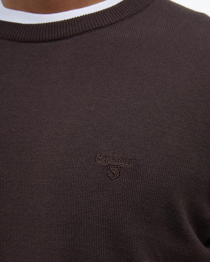 Barbour Pima Cotton Mens Crew Sweatshirt - Bitter Chocolate
