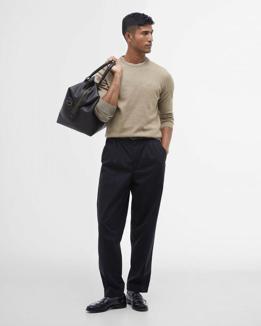 Barbour Pima Cotton Mens Crew Sweatshirt - Vintage Khaki