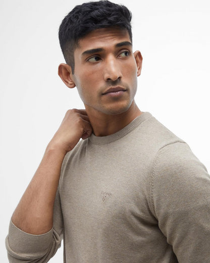 Barbour Pima Cotton Mens Crew Sweatshirt - Vintage Khaki