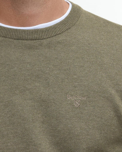 Barbour Pima Cotton Mens Crew Sweatshirt - Green Slate