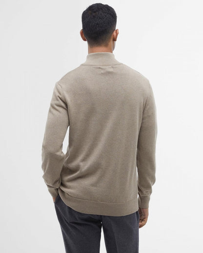 Barbour Cotton Mens Half Zip Jumper - Vintage Khaki