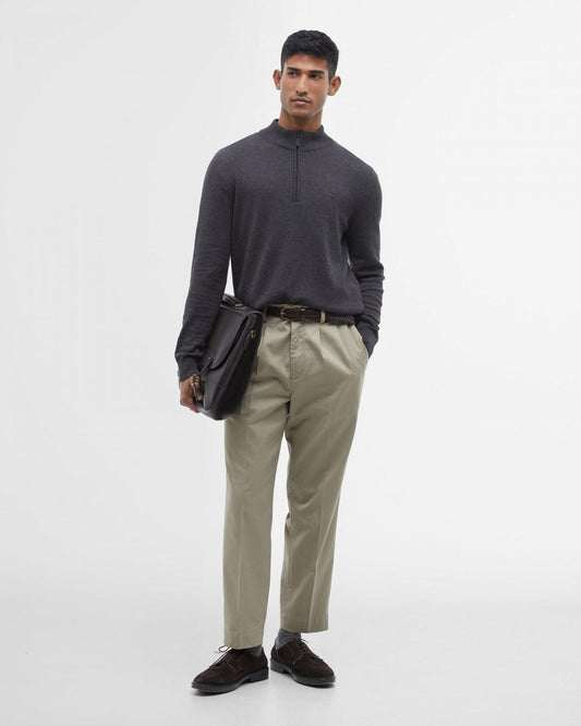 Barbour Avoch Mens Half Zip Jumper - Charcoal Marl