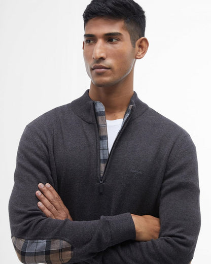 Barbour Avoch Mens Half Zip Jumper - Charcoal Marl
