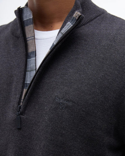 Barbour Avoch Mens Half Zip Jumper - Charcoal Marl