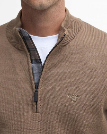 Barbour Avoch Mens Half Zip Jumper - Fossil