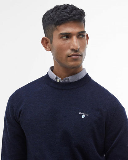 Barbour Mens Merino Crew Neck Sweater - Navy