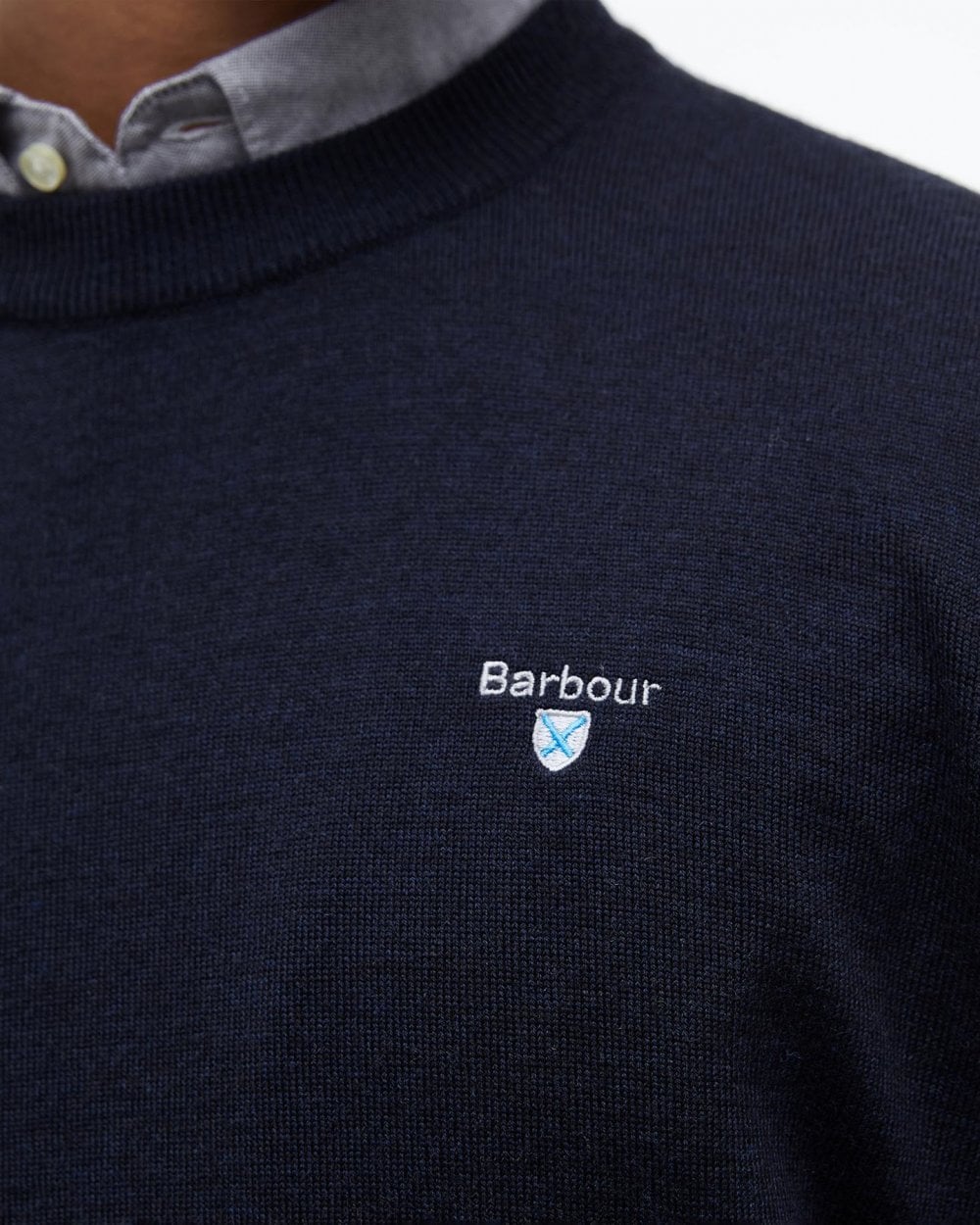 Barbour Mens Merino Crew Neck Sweater - Navy