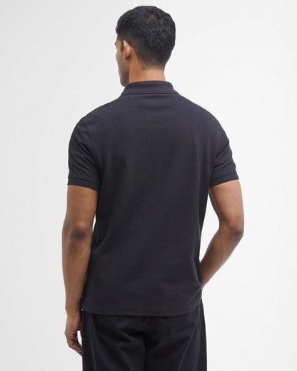 Barbour Tartan Pique Mens Polo - Black/Cedarwood