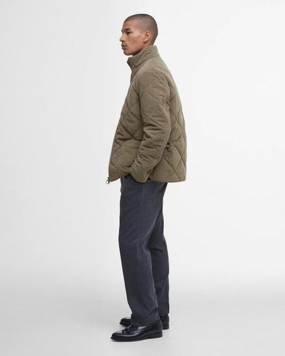 Barbour Cord Liddesdale Mens Quilted Jacket - Fossil