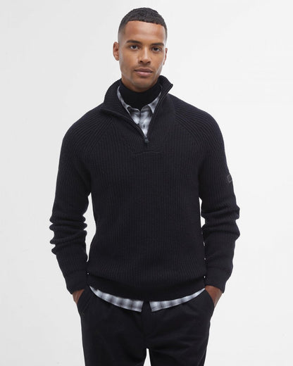 Barbour International Chester Mens Funnel Neck Jumper - Black