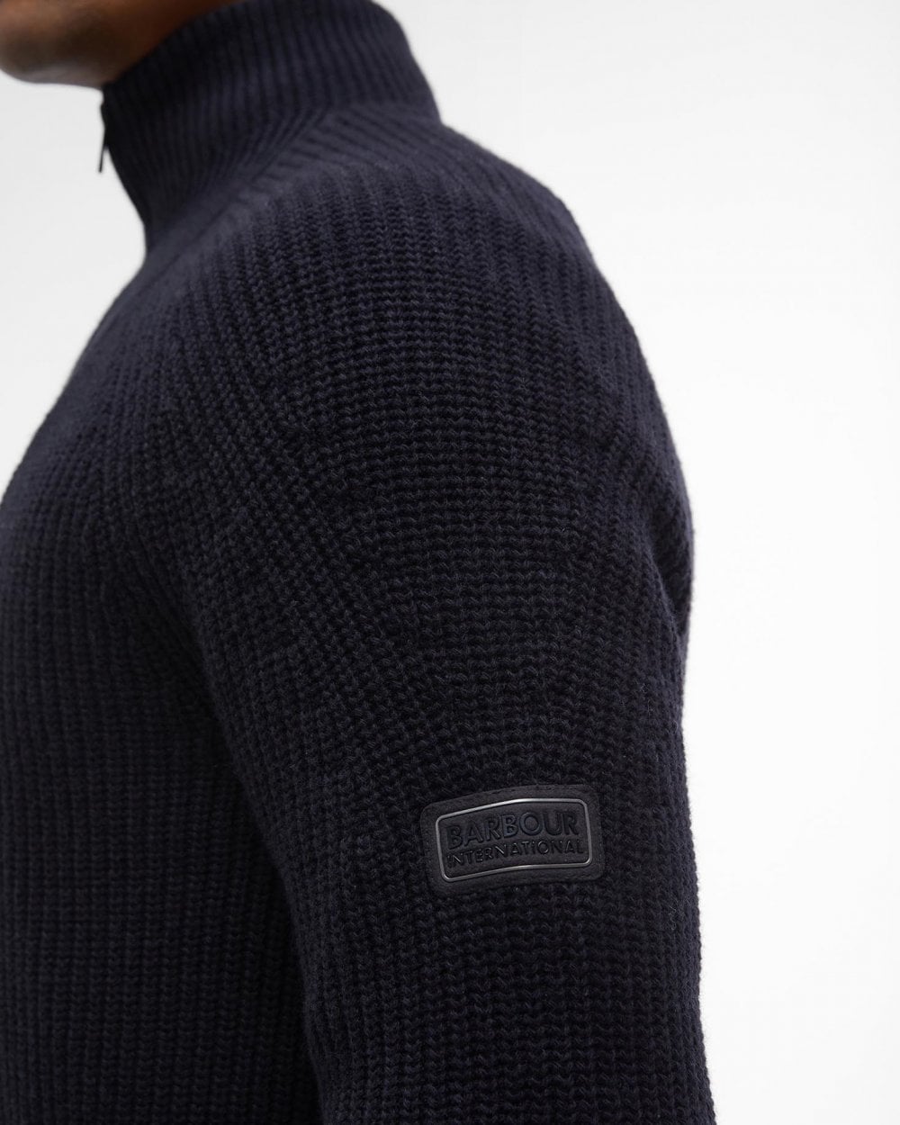 Barbour International Chester Mens Funnel Neck Jumper - Black