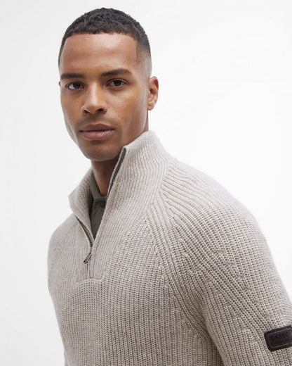 Barbour International Chester Mens Funnel Neck Jumper - Whisper White