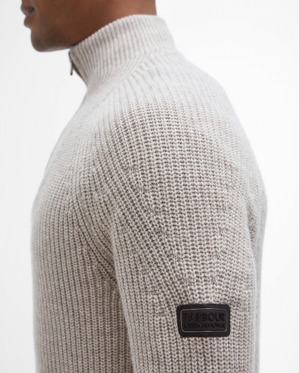 Barbour International Chester Mens Funnel Neck Jumper - Whisper White