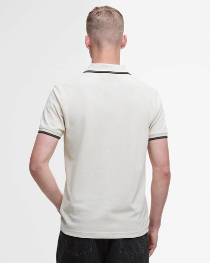 Barbour International Evan Mens Tipped Polo Shirt - Oyster Grey