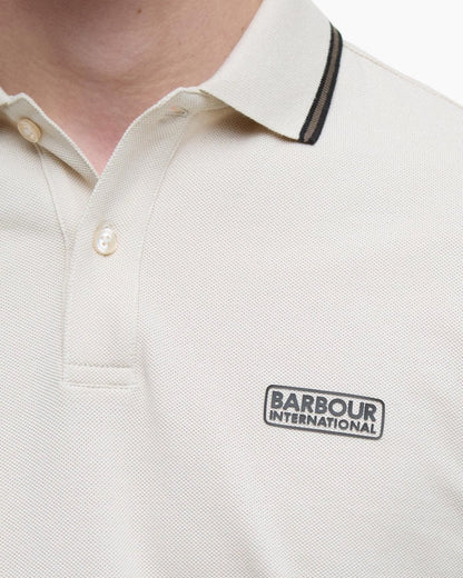 Barbour International Evan Mens Tipped Polo Shirt - Oyster Grey