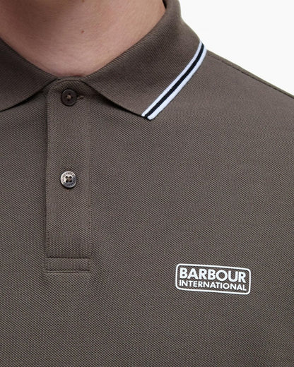 Barbour International Evan Mens Tipped Polo Shirt - Major Brown
