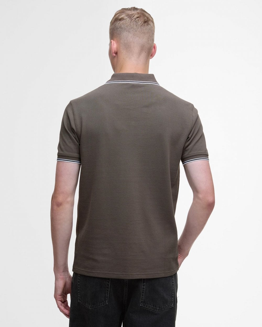 Barbour International Evan Mens Tipped Polo Shirt - Major Brown