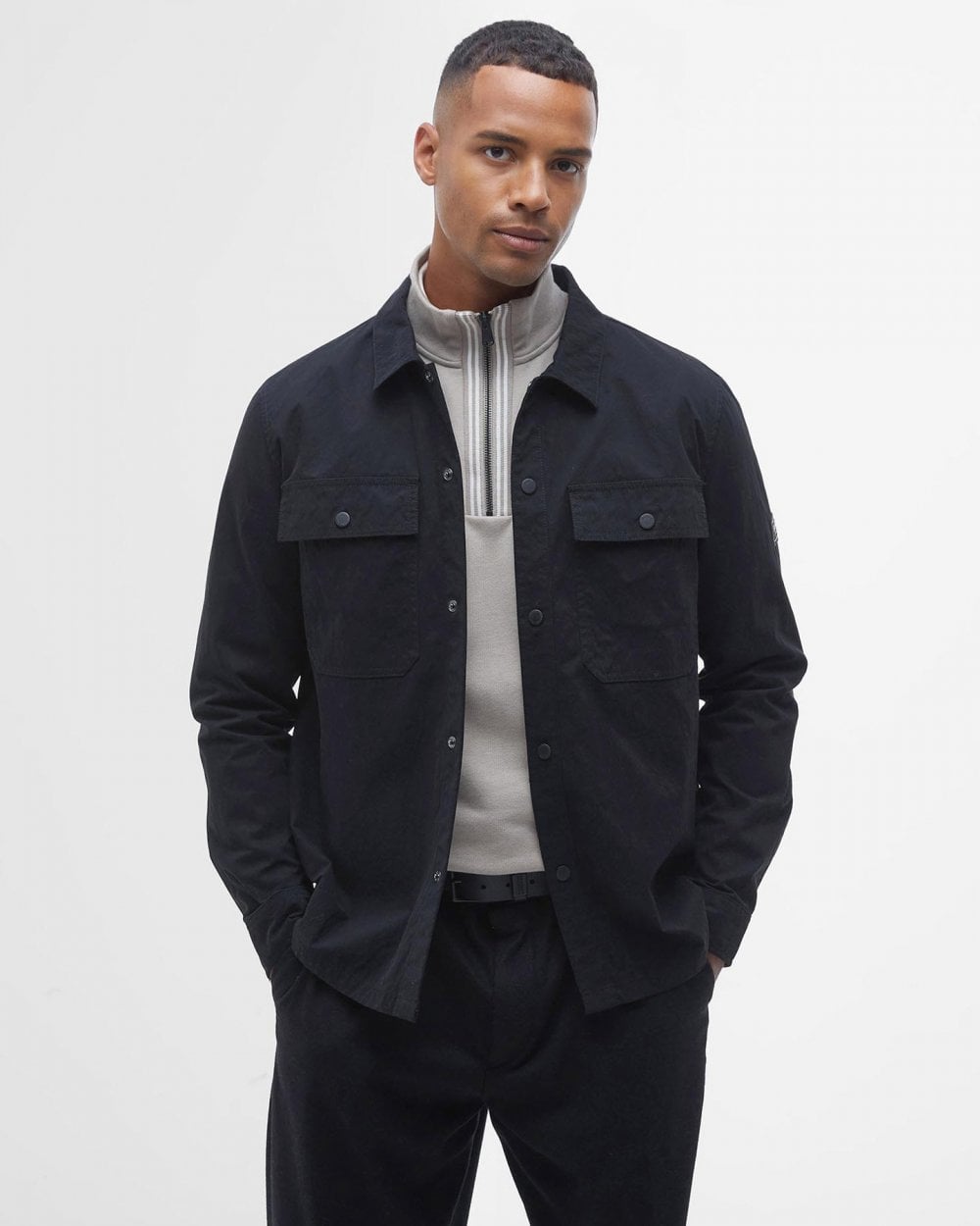 Barbour International Rocco Mens Peached Overshirt - Black