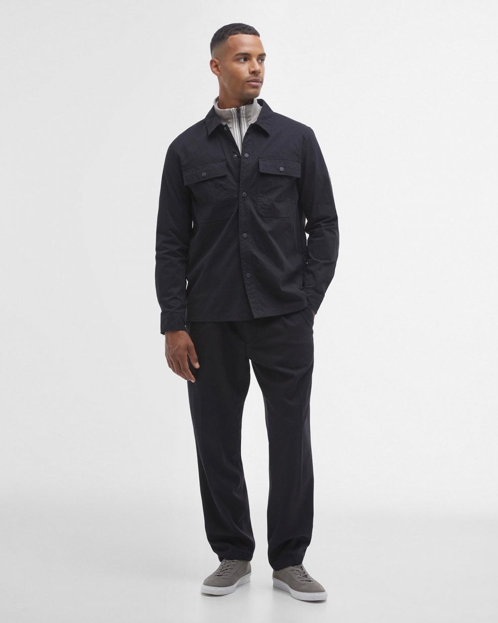 Barbour International Rocco Mens Peached Overshirt - Black