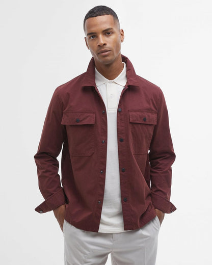 Barbour International Rocco Mens Peached Overshirt - Bordeaux