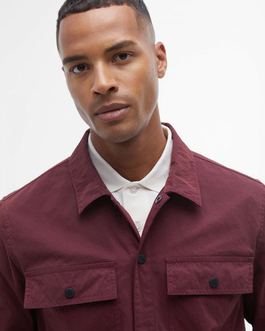 Barbour International Rocco Mens Peached Overshirt - Bordeaux