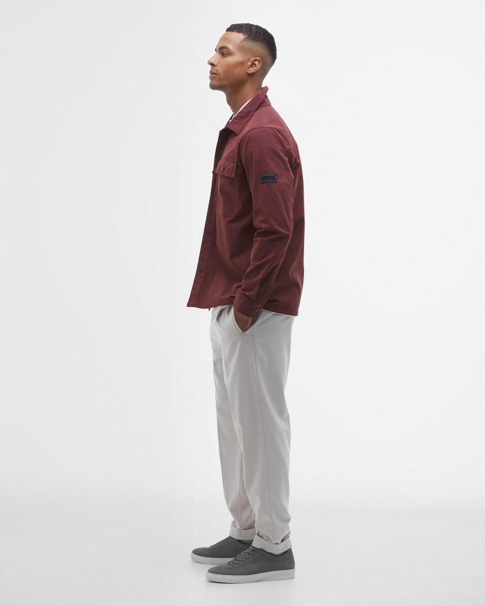 Barbour International Rocco Mens Peached Overshirt - Bordeaux