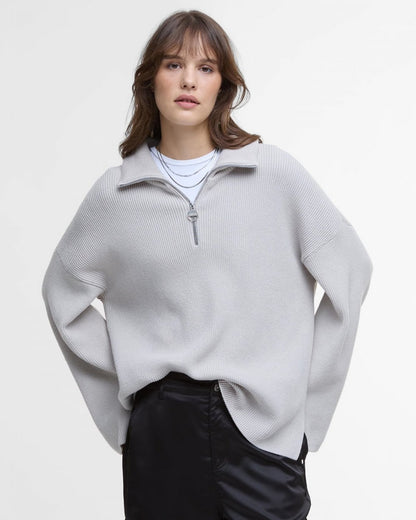 Barbour International Franchesca Womens Half Zip Jumper - Silver Cloud